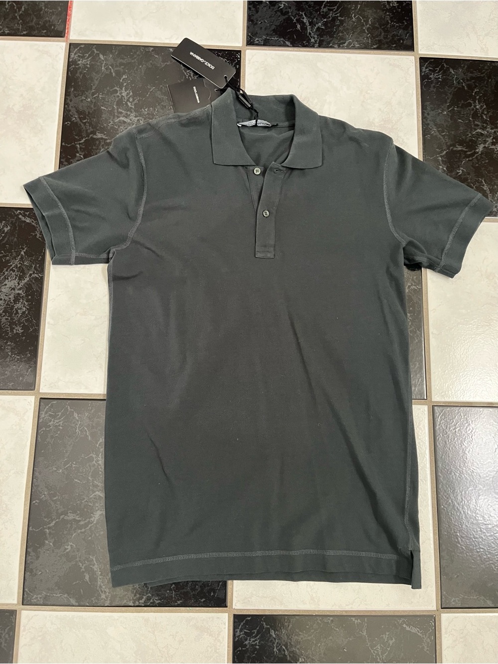 NWT 100% AUTH Dolce & Gabbana Men's Dark Green Short-Sleeve Polo Sz 48